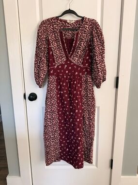 Fatface midi dress 3/4 length sleeves